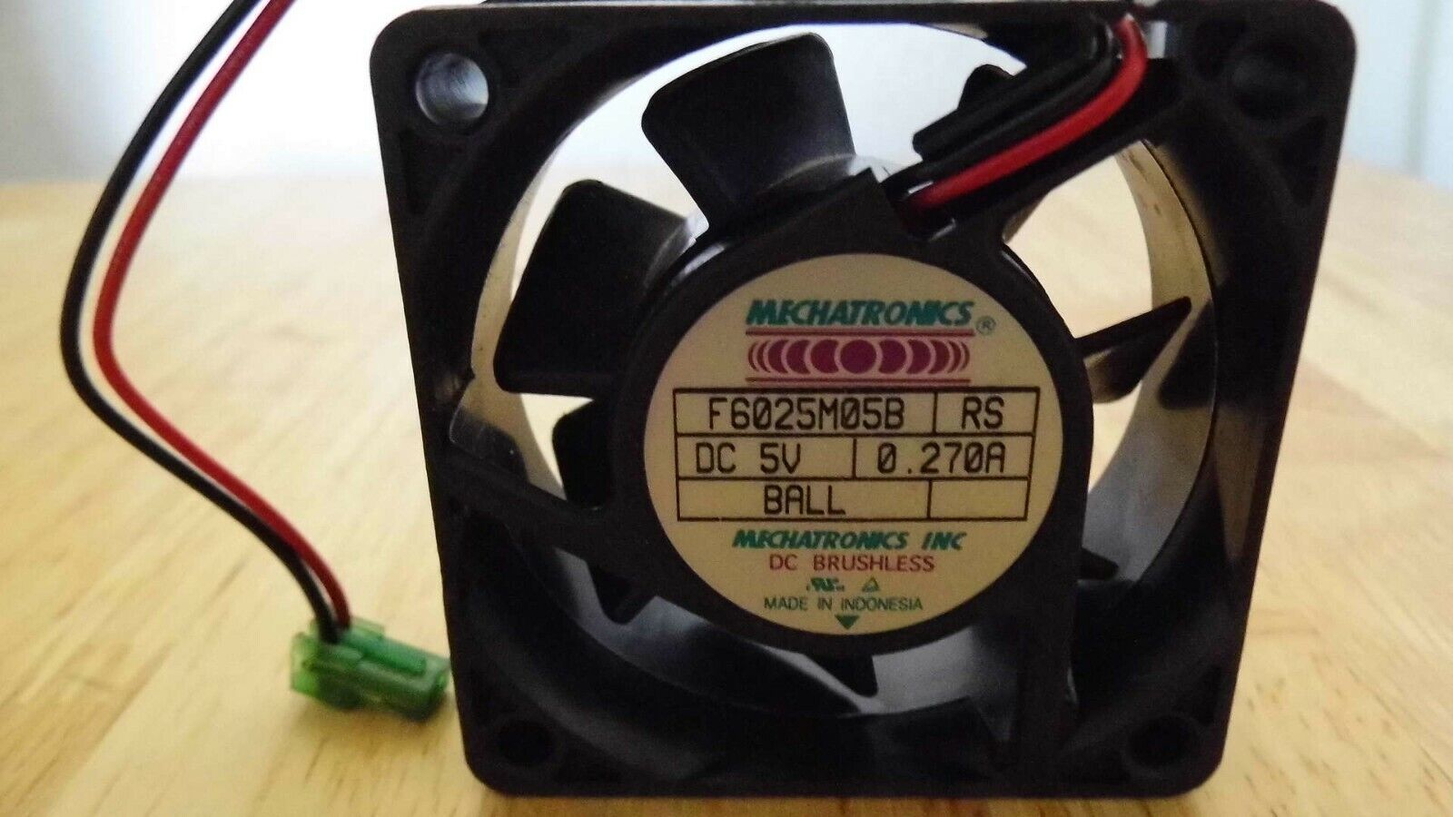 Mechatronics F6025M05B, 60 mm Axial Fan 5Vdc 17CFM 28dBA 3300RPM many in stock Mechatronics F6025M05B, 60 mm Axial Fan 5Vdc 17CFM 28dBA 3300RPM many in stock